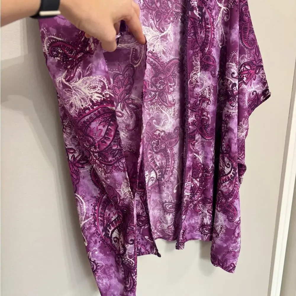 Catherine’s Purple Paisley Kimono Wrap - Size 2/3X Petite